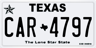 TX license plate CAR4797