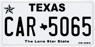 TX license plate CAR5065