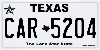 TX license plate CAR5204