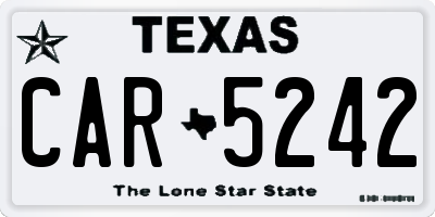 TX license plate CAR5242
