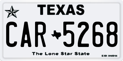 TX license plate CAR5268