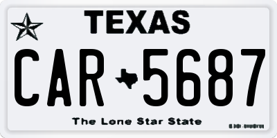 TX license plate CAR5687