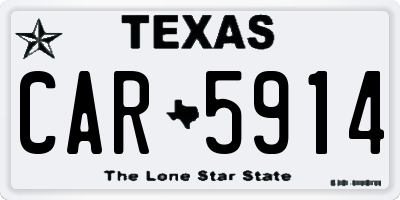 TX license plate CAR5914