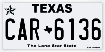 TX license plate CAR6136