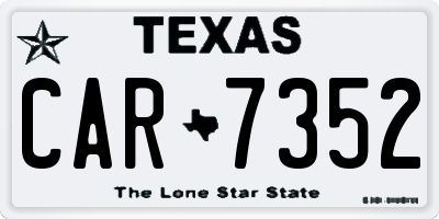TX license plate CAR7352