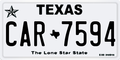 TX license plate CAR7594