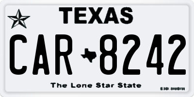 TX license plate CAR8242