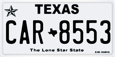 TX license plate CAR8553