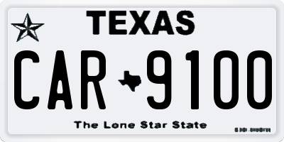 TX license plate CAR9100