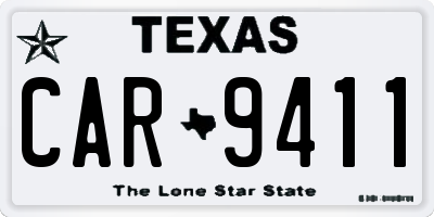 TX license plate CAR9411