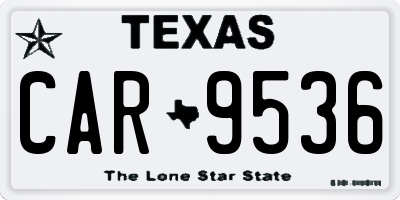 TX license plate CAR9536