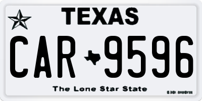 TX license plate CAR9596