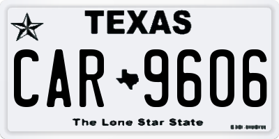 TX license plate CAR9606