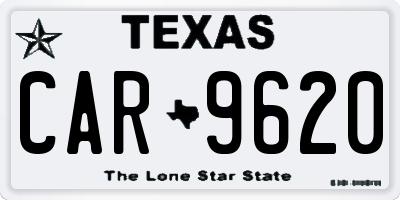 TX license plate CAR9620