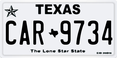 TX license plate CAR9734