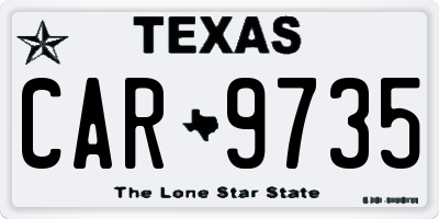 TX license plate CAR9735