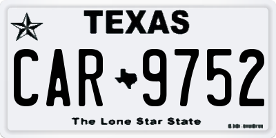 TX license plate CAR9752