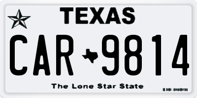 TX license plate CAR9814