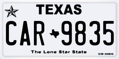 TX license plate CAR9835