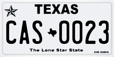 TX license plate CAS0023