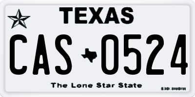 TX license plate CAS0524