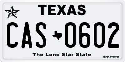 TX license plate CAS0602