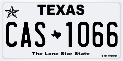 TX license plate CAS1066