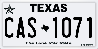 TX license plate CAS1071