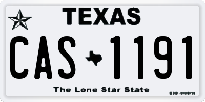 TX license plate CAS1191