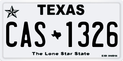 TX license plate CAS1326