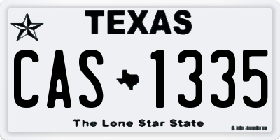 TX license plate CAS1335