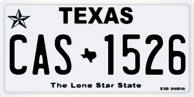 TX license plate CAS1526