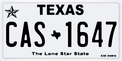 TX license plate CAS1647