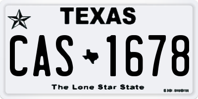 TX license plate CAS1678
