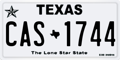 TX license plate CAS1744