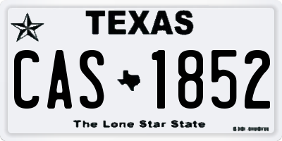 TX license plate CAS1852