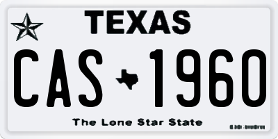 TX license plate CAS1960