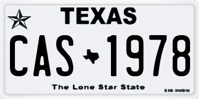 TX license plate CAS1978