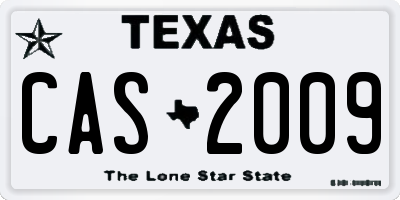 TX license plate CAS2009