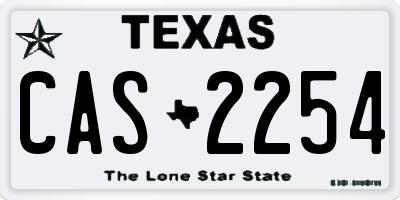 TX license plate CAS2254