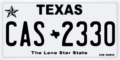 TX license plate CAS2330
