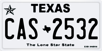 TX license plate CAS2532
