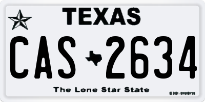 TX license plate CAS2634