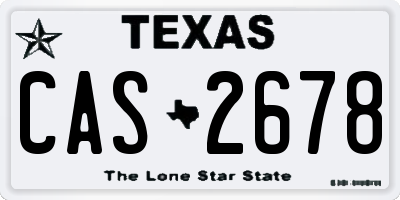 TX license plate CAS2678