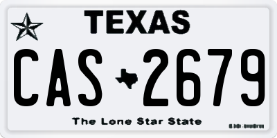 TX license plate CAS2679