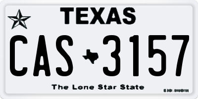 TX license plate CAS3157