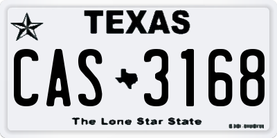 TX license plate CAS3168