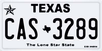TX license plate CAS3289