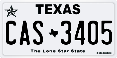 TX license plate CAS3405