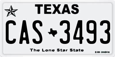 TX license plate CAS3493